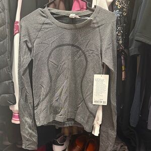 Gray Long Sleeve Athletic Top